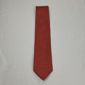 Vintage Gianni Versace Red With Medusa Logo Printed‎ Silk Tie 90's (60"x3.75")